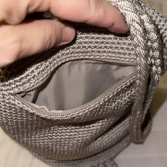 The Sak Tan Macrame Backpack String Bag Purse